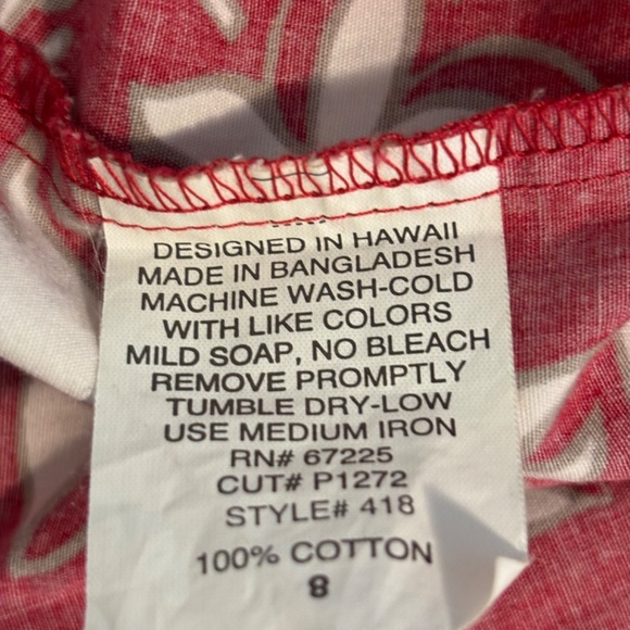 Hilo Hattie Classic Red Hibiscus Sleeveless Hawaiian Cotton Dress Women's Size 8 - Picture 9 of 9